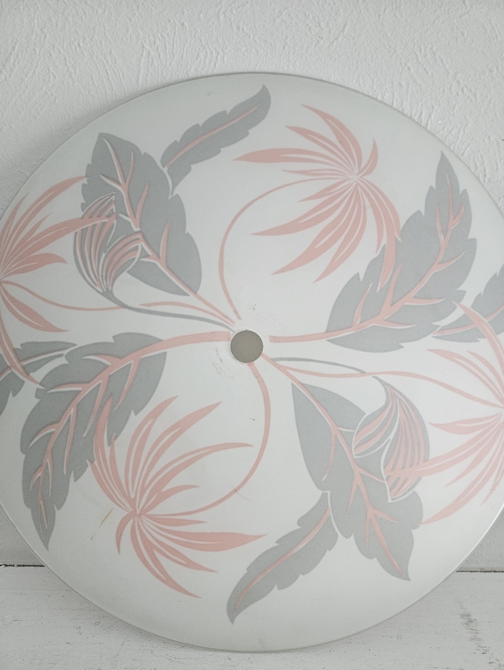 Vintage Mid Century Modern Palm Leaf/Palm Tree Ceiling Flush Mount Light Shade - Picture 2 of 12